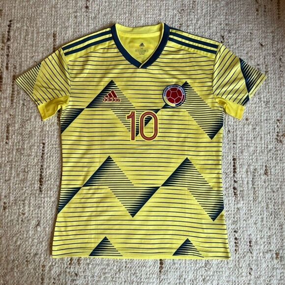 Adidas 2020 19 Colombia National Team Home Away Soccer Jersey JAMES #10 Yellow M - Picture 1 of 6